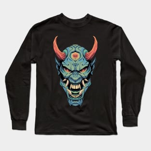 Blue Oni Mask Long Sleeve T-Shirt